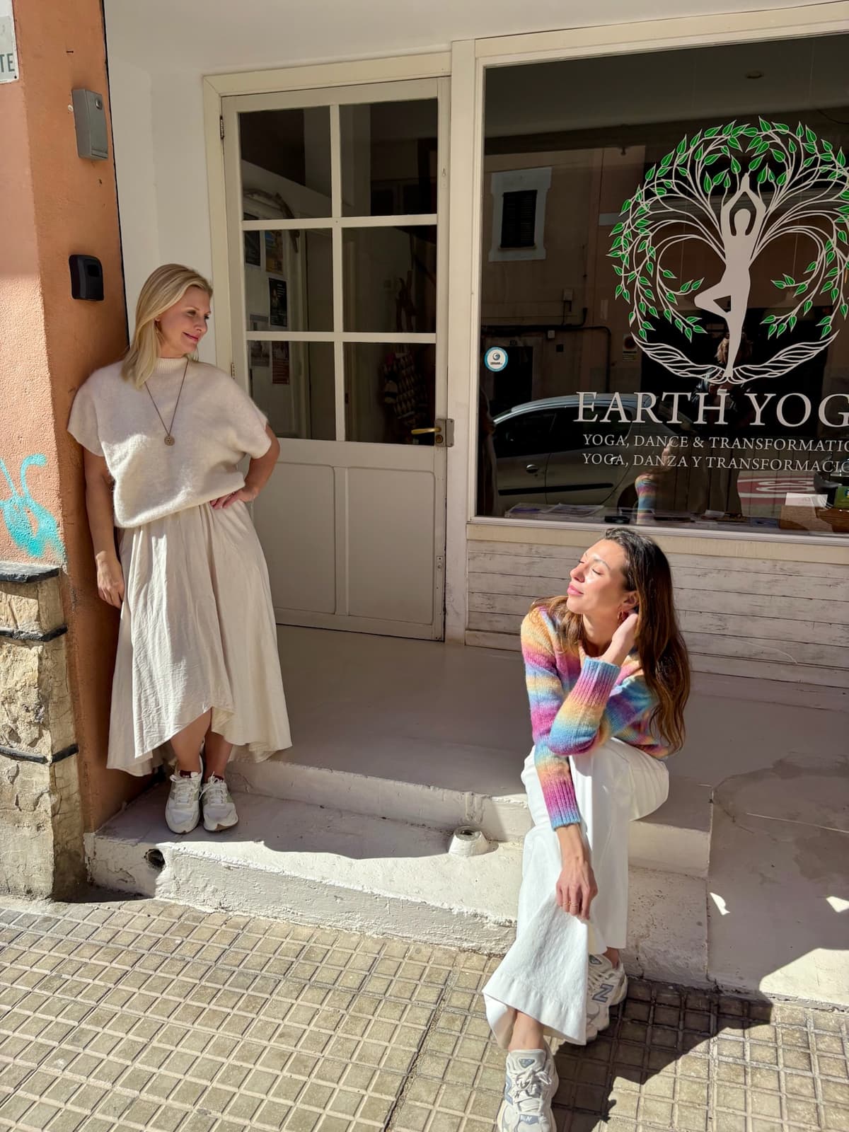 Daniella and Sofia outside Earth Yoga